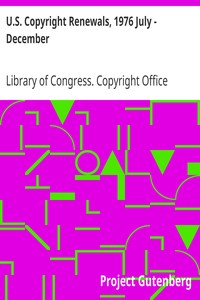 Book cover of "U.S. Copyright Renewals, 1976 July - December"
