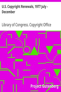 Book cover of "U.S. Copyright Renewals, 1977 July - December"