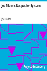 Book cover of "Joe Tilden's Recipes for Epicures"