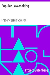Book cover of "Popular Law-making - A study of the origin, history, and present tendencies of law-making by statute"