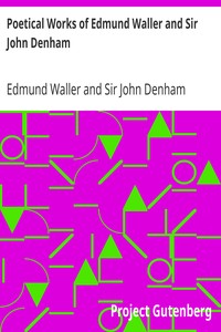 Book cover of "Poetical Works of Edmund Waller and Sir John Denham"