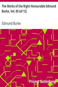 Book cover of "The Works of the Right Honourable Edmund Burke, Vol. 05 (of 12)"