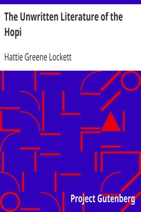 Book cover of "The Unwritten Literature of the Hopi"