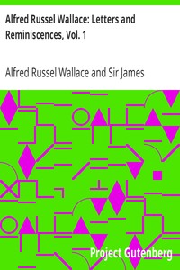 Book cover of "Alfred Russel Wallace: Letters and Reminiscences, Vol. 1"