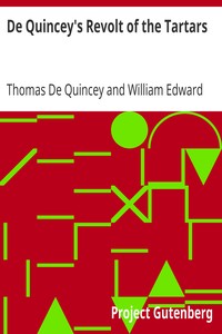 Book cover of "De Quincey's Revolt of the Tartars"