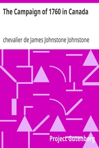 Book cover of "The Campaign of 1760 in Canada - A Narrative Attributed to Chevalier Johnstone"