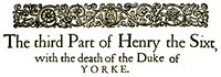 Book cover of "King Henry VI, the third part"