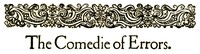 Book cover of "The Comedy of Errors"