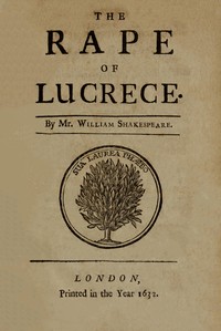 Book cover of "The Rape of Lucrece"
