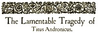 Book cover of "The Tragedy of Titus Andronicus"