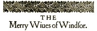 Book cover of "The Merry Wives of Windsor"