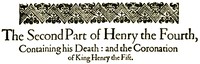 Book cover of "King Henry IV, the Second Part"