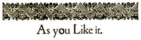 Book cover of "As You Like It"