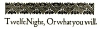 Book cover of "Twelfth Night; Or, What You Will"