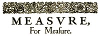Book cover of "Measure for Measure"