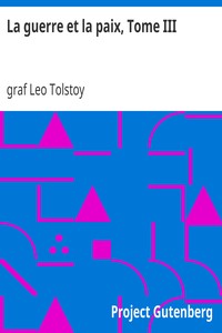 Book cover of "La guerre et la paix, Tome III"