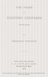 Book cover of "The Poems of Giacomo Leopardi"