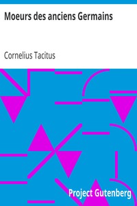 Book cover of "Moeurs des anciens Germains"