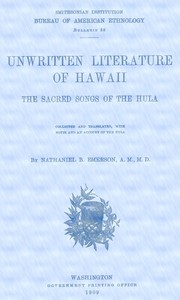 Book cover of "Unwritten Literature of Hawaii: The Sacred Songs of the Hula"