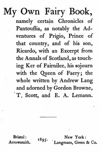 Book cover of "Prince Prigio - From "His Own Fairy Book""