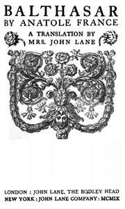 Book cover of "Balthasar and Other Works - 1909"