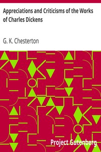 Book cover of "Appreciations and Criticisms of the Works of Charles Dickens"
