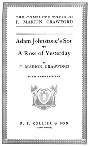 Book cover of "Adam Johnstone's Son"