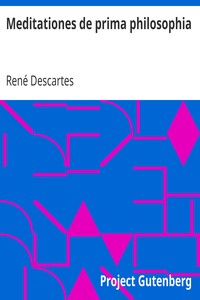 Book cover of "Meditationes de prima philosophia"