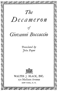 Book cover of "The Decameron of Giovanni Boccaccio"