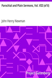 Book cover of "Parochial and Plain Sermons, Vol. VIII (of 8)"