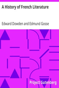 Book cover of "A History of French Literature - Short Histories of the Literatures of the World: II."