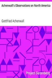 Book cover of "Achenwall's Observations on North America"