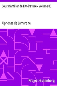 Book cover of "Cours familier de Littérature - Volume 03"