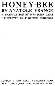 Book cover of "Honey-Bee - 1911"