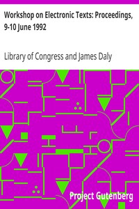 Book cover of "Workshop on Electronic Texts: Proceedings, 9-10 June 1992"