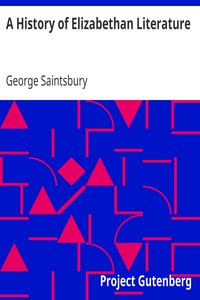 Book cover of "A History of Elizabethan Literature"