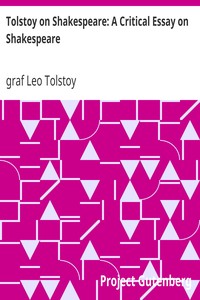 Book cover of "Tolstoy on Shakespeare: A Critical Essay on Shakespeare"