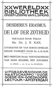 Book cover of "De Lof der Zotheid"