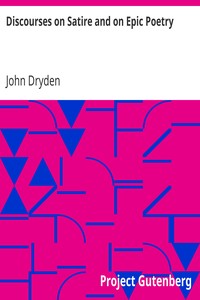 Book cover of "Discourses on Satire and on Epic Poetry"