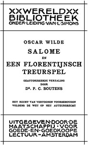 Book cover of "Salome en Een Florentijnsch Treurspel"