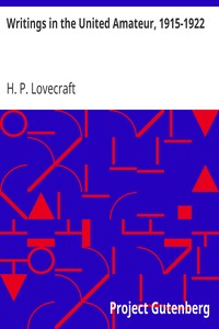 Book cover of "Writings in the United Amateur, 1915-1922"