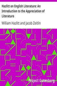 Book cover of "Hazlitt on English Literature: An Introduction to the Appreciation of Literature"