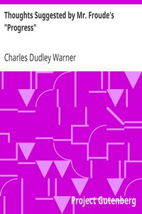 Book cover of "Thoughts Suggested by Mr. Froude's "Progress""