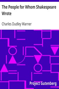 Book cover of "The People for Whom Shakespeare Wrote"