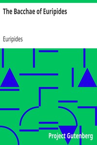 Book cover of "The Bacchae of Euripides"