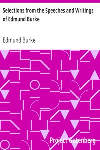 Book cover of "Selections from the Speeches and Writings of Edmund Burke"