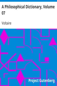 Book cover of "A Philosophical Dictionary, Volume 07"