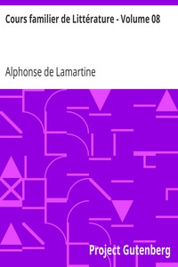 Book cover of "Cours familier de Littérature - Volume 08"