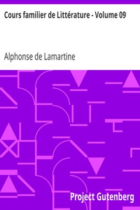 Book cover of "Cours familier de Littérature - Volume 09"