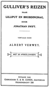Book cover of "Gulliver's Reizen naar Lilliput en Brobdingnag"